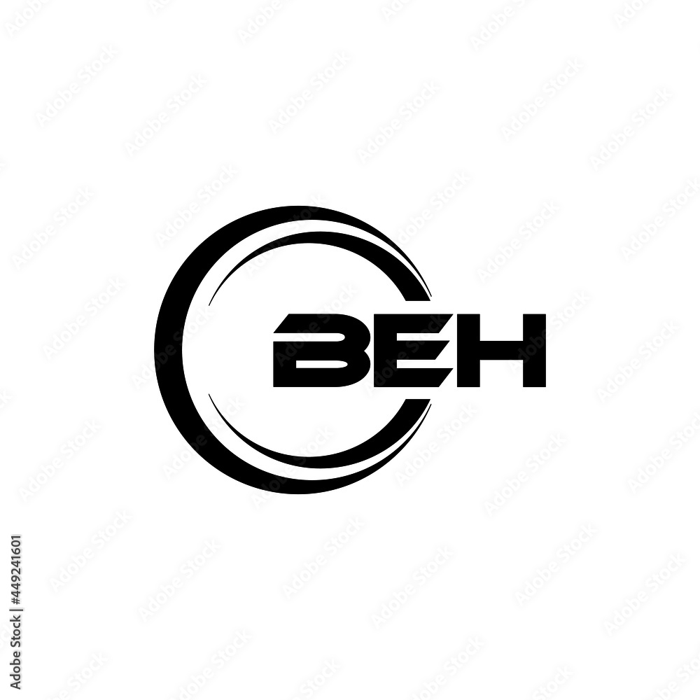 Vecteur Stock BEH letter logo design with white background in ...