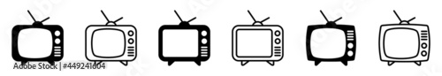 Retro TV icon set, television isolated on white background, vector illustration