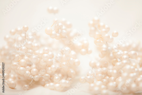 decorative white pearls nestled in luxurious silk