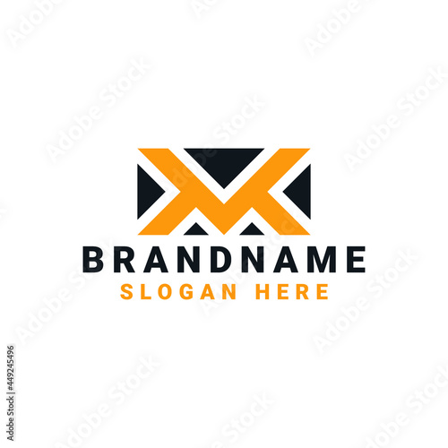 VM MV M V Letter Logo design vector