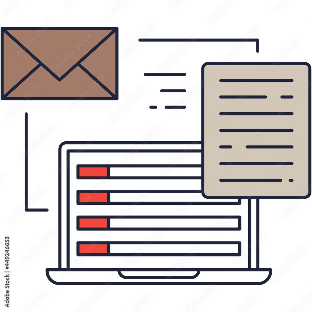 Mail marketing vector icon flat outline design Mail marketing vector icon flat outline design