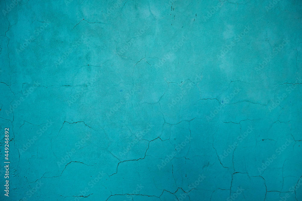 Old turquoise painted wall