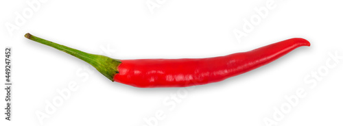Chili pepper isolatedon white with clipping path. Ripe chili pepper.