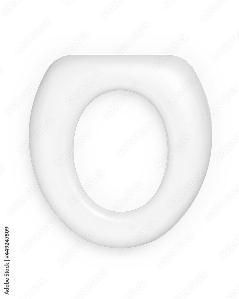 Top view of white toilet seat reducer for children isolated Top view of white toilet seat reducer for children isolated
