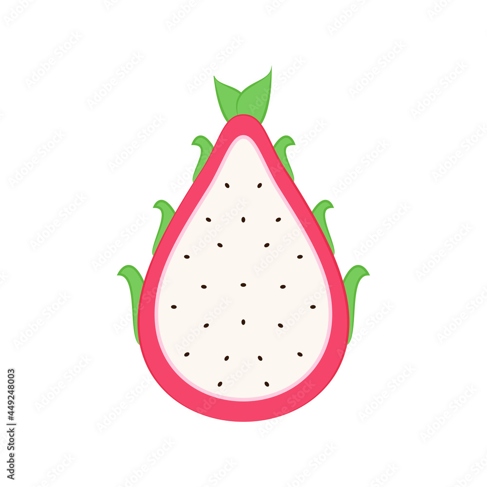 Dragon fruit cartoon vector. Dragon fruit vector on white background. Dragon fruit cartoon vector. Dragon fruit vector on white background.