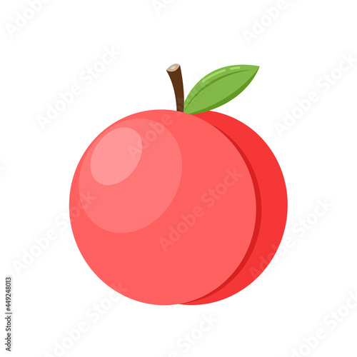 Peach vector. Peach heart vector. Peach on white background. Peach logo design.