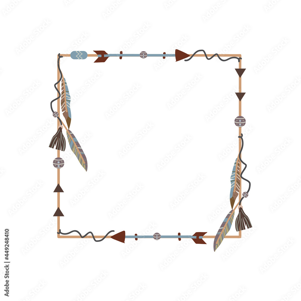 Blank boho frame concept design vector Blank boho frame concept design vector