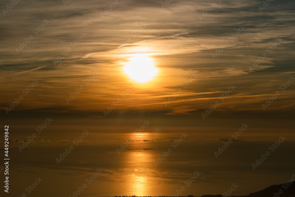 sunlight reflected in the water of the Mediterranean Sea