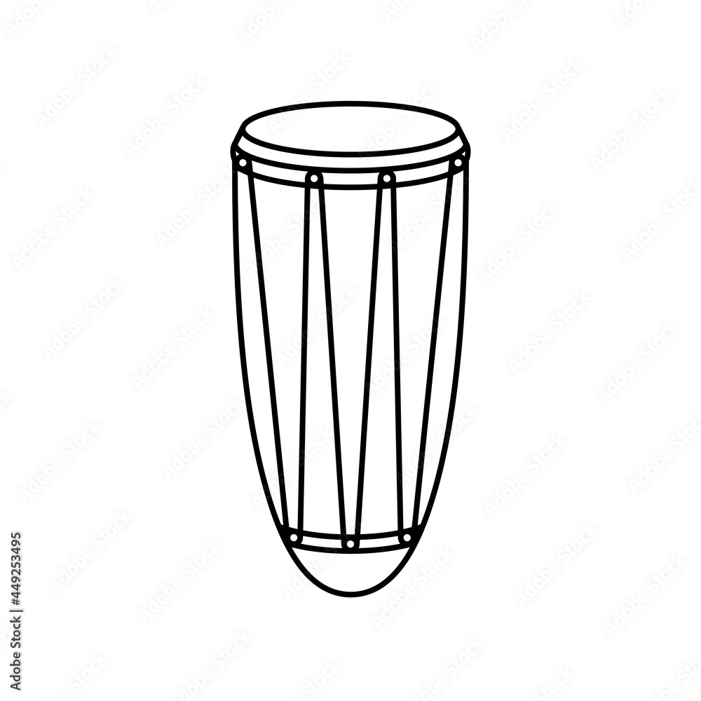African hand drum or conga drum in vector icon African hand drum or conga drum in vector icon