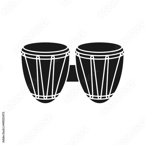 African hand drum or bongo drum in vector icon