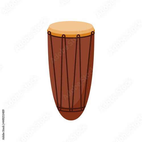 African hand drum or conga drum in vector icon