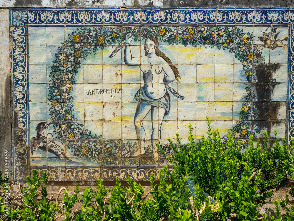 Fronteira Palace garden tiles with an allegory to Andromeda