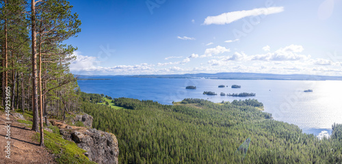 A panoramic view of the lake Storuman Luspen in Sami in the Swedish Lapland photo