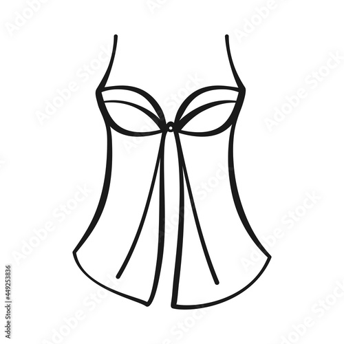 Lingerie babydoll or chemise for women in vector icon