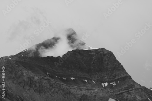 Peak of Mount Oldehore on a fogy day. photo