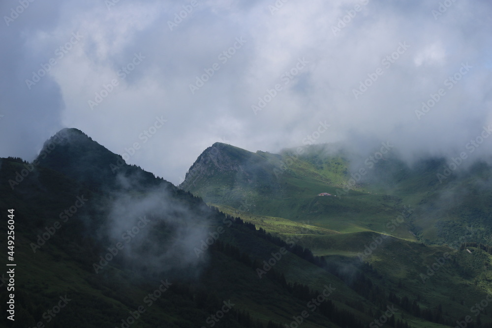 Mountain landscape in the Saanenland Valley, Switzerland. Mountain landscape in the Saanenland Valley, Switzerland.