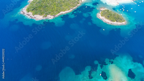 Aerial view from a drone to Ksamil, Albania © Angelov