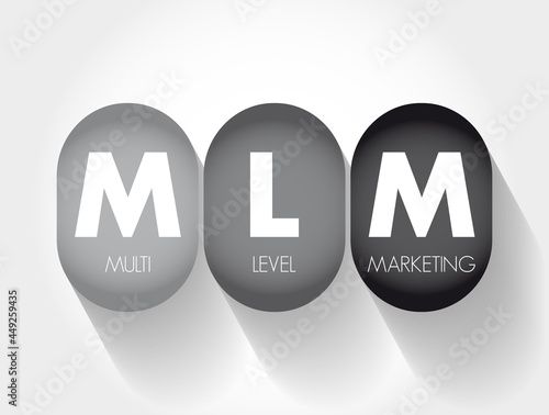 MLM - Multi Level Marketing acronym, business concept background