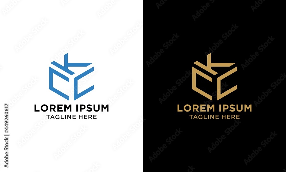 Logo design letters KCC. Hexagon shape. Vector template Logo design letters KCC. Hexagon shape. Vector template