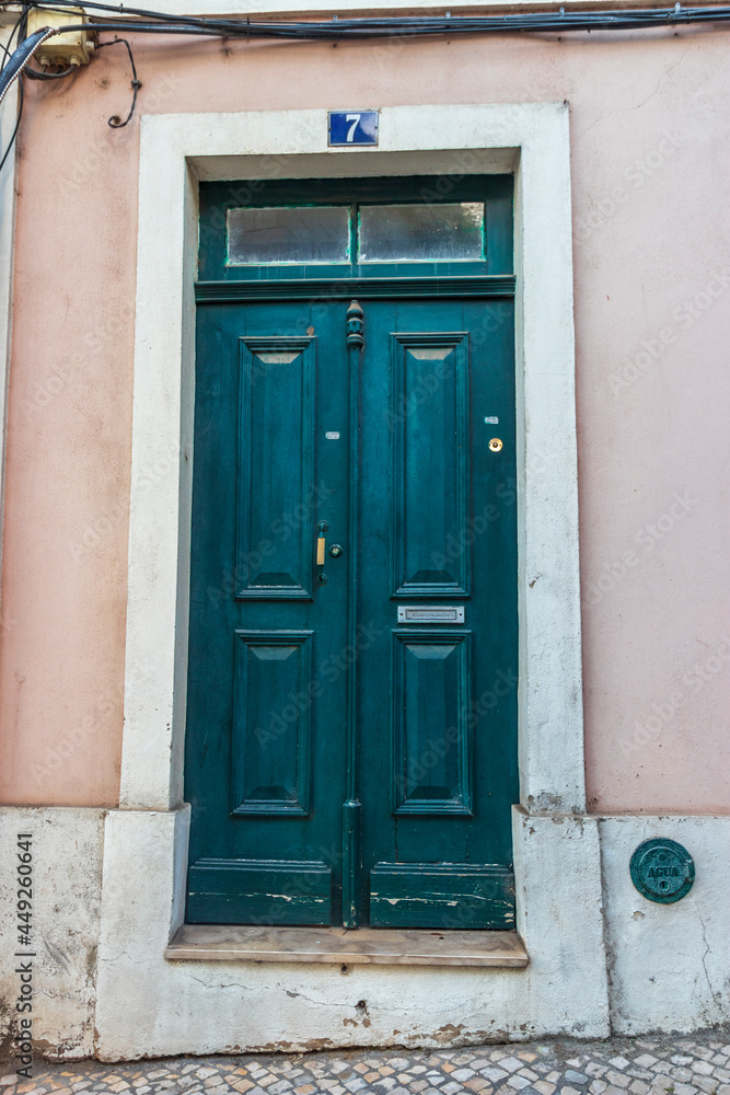 Old entry door in Águeda, Portugal