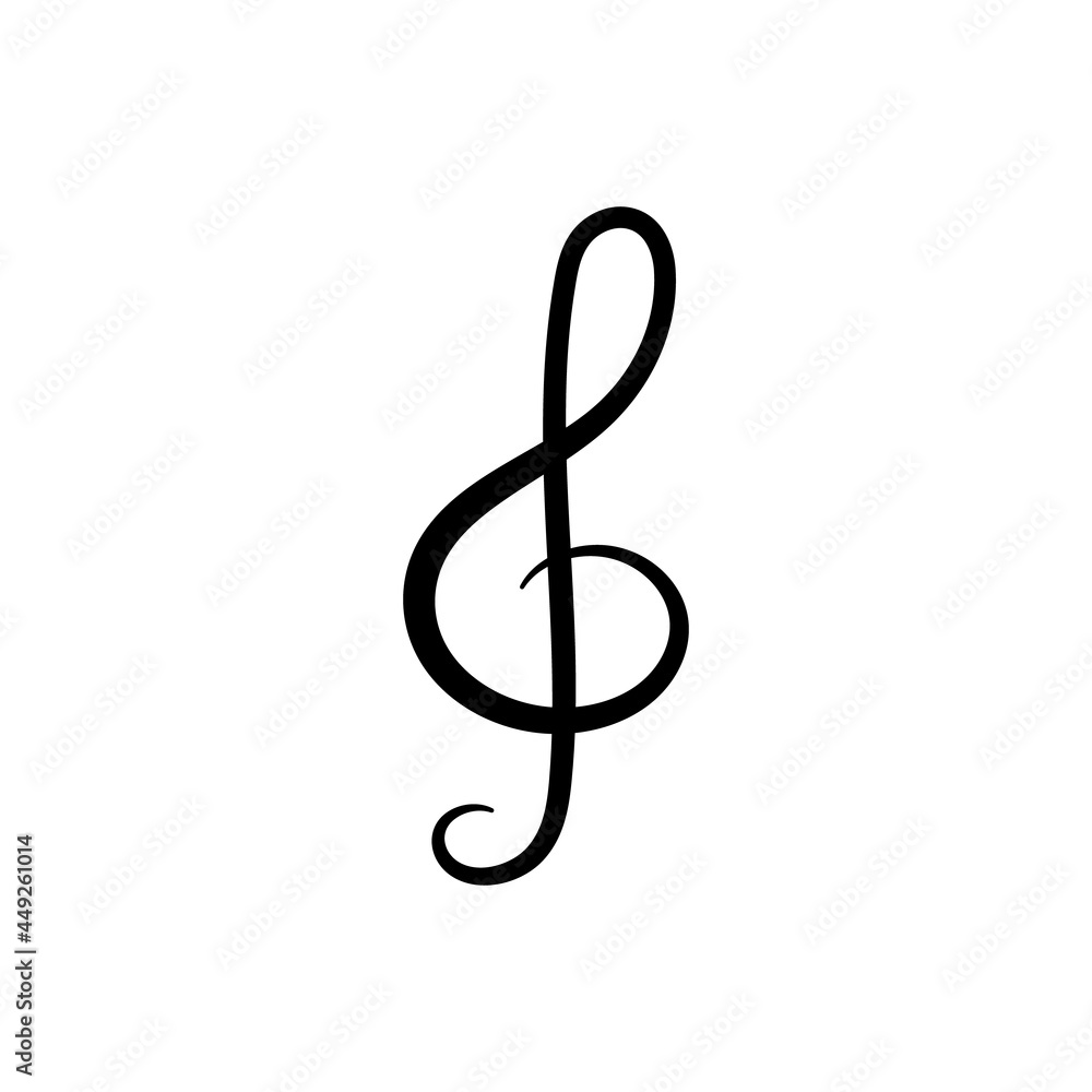 Vector musical key icon. Flat design. Black on a white background. Vector illustration. Vector musical key icon. Flat design. Black on a white background. Vector illustration.
