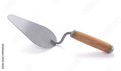 Trowel isolated on white background. Mason tool photo