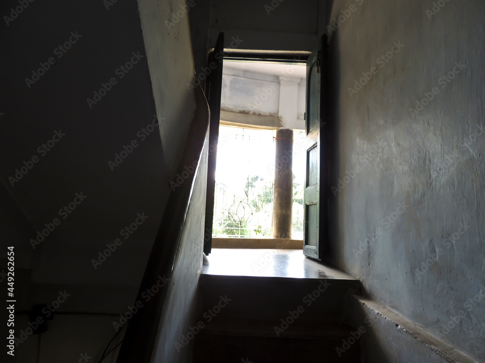 old abandoned building apartment house home indoor hidden staircase door old abandoned building apartment house home indoor hidden staircase door