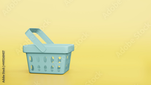 empty shopping basket plastic shop 3d rendering