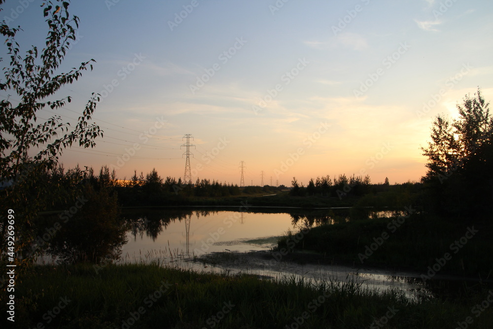 Fototapeta premium Summer Night On The Wetlands, Pylypow Wetlands, Edmonton, Alberta