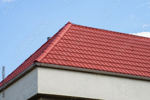 the roof is covered with tiles home new red top waterproof