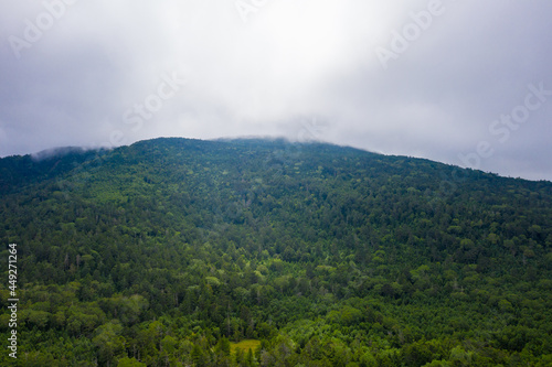                                                                                         Aerial photo of Yatsugatake Nyugu in Minamisaku-gun  Nagano Prefecture  taken by drone.