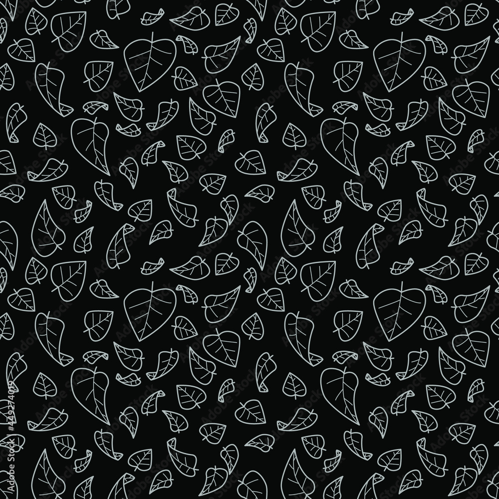 Vector seamless two-tone texture of leaves Vector seamless two-tone texture of leaves