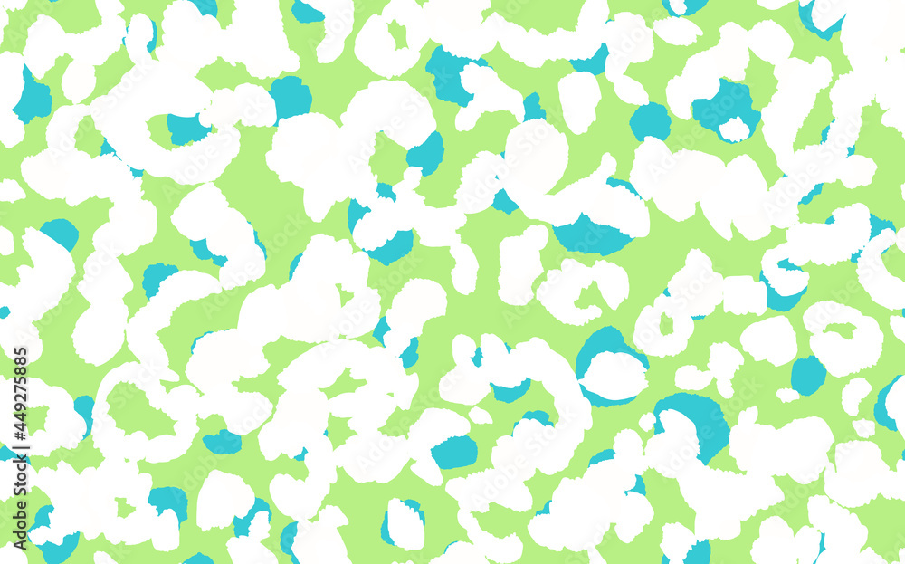 Abstract modern leopard seamless pattern. Animals trendy background. Green and white decorative vector stock illustration for print, card, postcard, fabric, textile. Modern ornament of stylized skin