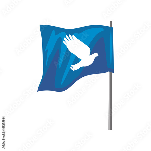 dove in flag peace