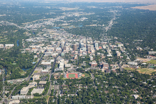 Aerial view of downtown Boise, Idaho, USA 
