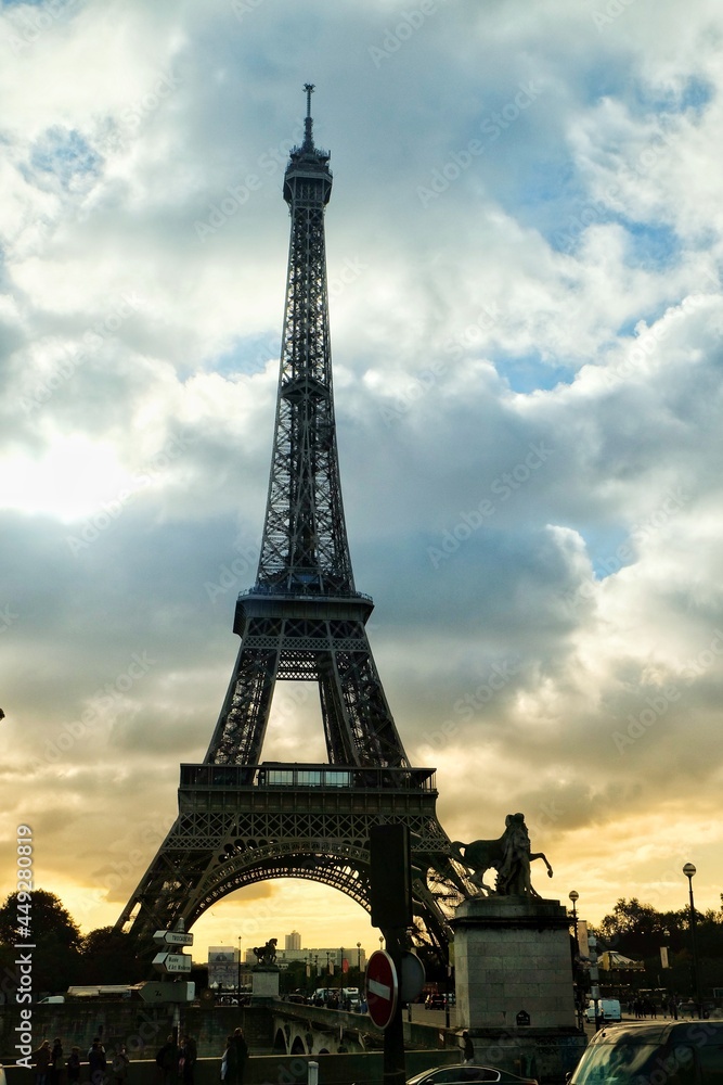 View of the Eiffel Tower against the sky, Paris, France
