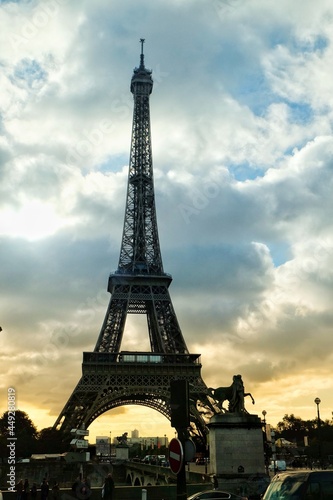 View of the Eiffel Tower against the sky, Paris, France © Henristo
