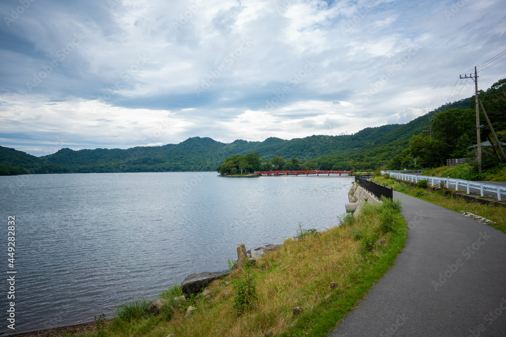 群馬県前橋市、桐生市にある赤城山、黒檜山、地蔵岳を登山している風景  Scenery of climbing Mt. Akagi, Mt. Kurobi-san and Mt. Jizo-dake in Maebashi and Kiryu, Gunma Prefecture. 