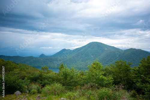                                                                                                      Scenery of climbing Mt. Akagi  Mt. Kurobi-san and Mt. Jizo-dake in Maebashi and Kiryu  Gunma Prefecture. 