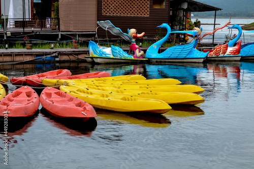 colorful boats in the river