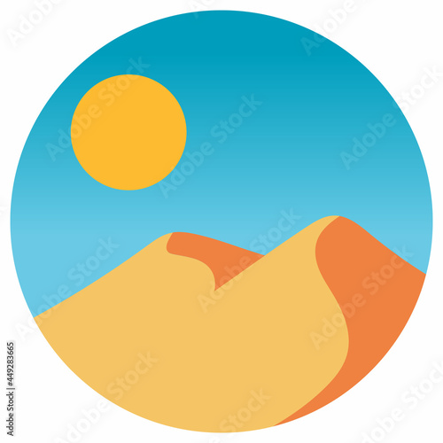 Minimalist illustration of mountains in the desert