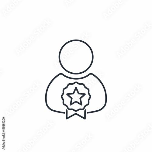 Professional specialist. Vector linear icon isolated on white background.