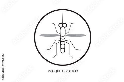Mosquito icon isolated on white background.Mosquitoes carry many disease such as dengue fever, zika disease,enchaphalitits and else.
