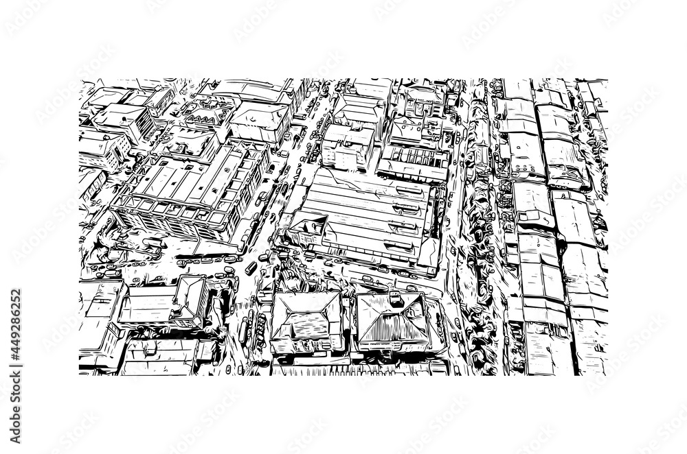 Building view with landmark of Istanbul is a major city in Turkey. Hand drawn sketch illustration in vector. Building view with landmark of Istanbul is a major city in Turkey. Hand drawn sketch illustration in vector.