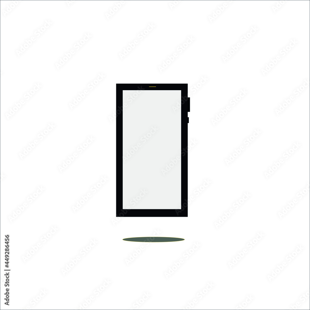 Black cell phone and white screen with white background vector. Black cell phone and white screen with white background vector.
