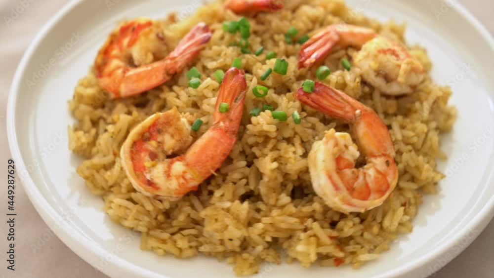 garlic fried rice with shrimps or prawns garlic fried rice with shrimps or prawns