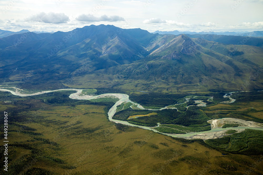 A stream flowing in the summer time in Gates of the Arctic National Park (Alaska), the least visited national park in the United States.