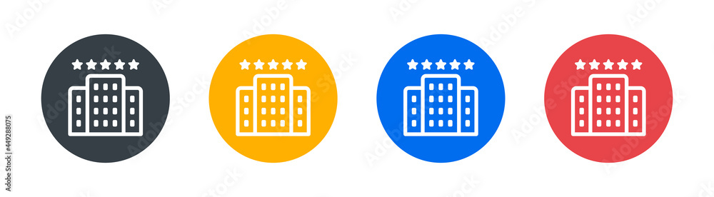 Hotel building icon vector illustration. Hotel building icon vector illustration.