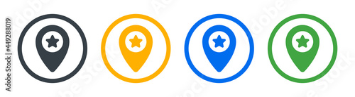Favorite place icon set.