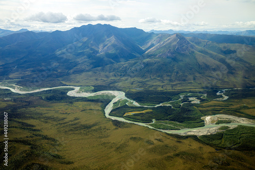 Obraz na płótnie A stream flowing in the summer time in Gates of the Arctic National Park (Alaska), the least visited national park in the United States. w salonie